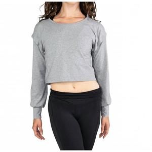 NEW BODY WRAPPERS oversized drop shoulder twist back pull over in heathered grey